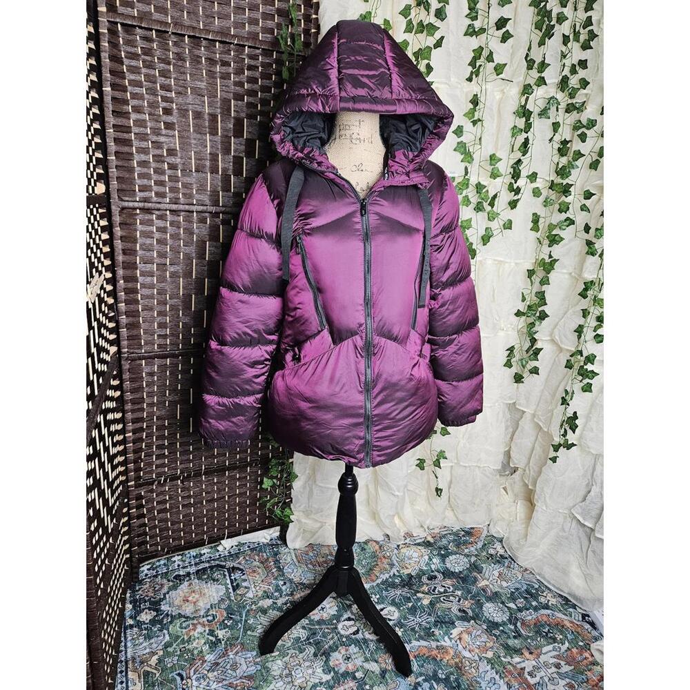 Women's Purple Spyder Hooded Puffer Jacket